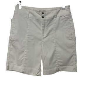 Chico's Women's 10 White‎ Bermuda Shorts Travel Summer Vacation Resort Spring